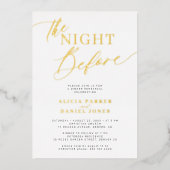 Die Nacht vor dem Abendessen mit Goldskript-Probe Folieneinladung (Vorderseite)