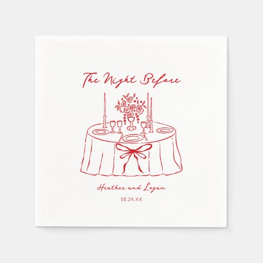 Die Nacht vor dem Abendessen mit roter Probe Serviette (Vorderseite)