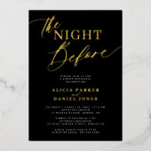 Die Nacht vor dem Abendessen mit schwarzer Probe Folieneinladung (Vorderseite)