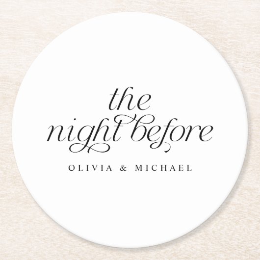Die Nacht vor dem eleganten Hochzeitsessen der Pro Runder Pappuntersetzer (Vorderseite)