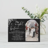 Die Nacht vor dem Foto Hochzeit Probe Dinner Einladung (Stehend Vorderseite)