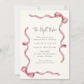 Die Nacht vor dem Probe mit rosa Band Einladung (Vorderseite)