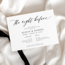 Die Nacht vor dem Probedinner der Hochzeit