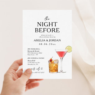 Die Nacht vor dem Probedinner & Drinks Einladung