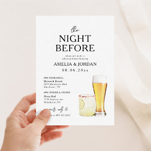 Die Nacht vor dem Probedinner & Drinks Einladung