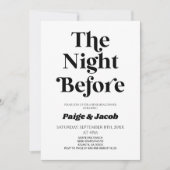 Die Nacht vor dem Retro Hochzeitsessen Probe Einladung (Vorderseite)
