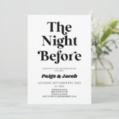 Die Nacht vor dem Retro Hochzeitsessen Probe Einladung (Stehend Vorderseite)