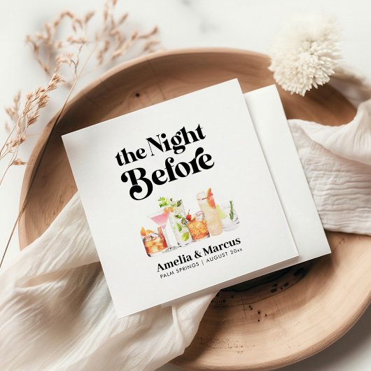 Die Nacht vor dem Retro-Probe-Dinner Serviette