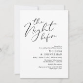 Die Nacht vor dem romantischen Hochzeitsessen Prob Einladung (Vorderseite)