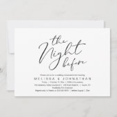 Die Nacht vor dem romantischen Hochzeitsessen Prob Einladung (Vorderseite)