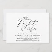 Die Nacht vor dem romantischen Hochzeitsessen Prob Einladung (Vorderseite)
