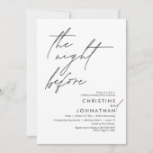 Die Nacht vor dem romantischen Hochzeitsessen Prob Einladung (Vorderseite)