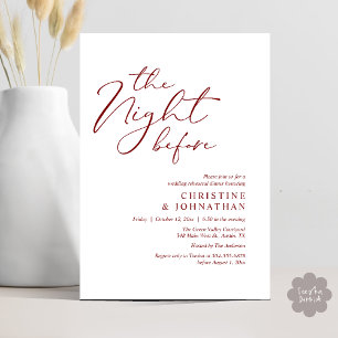Die Nacht vor dem romantischen Hochzeitsessen Prob Einladung
