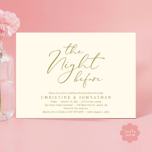 Die Nacht vor dem romantischen Hochzeitsessen Prob Einladung
