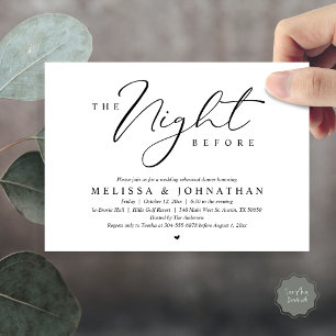 Die Nacht vor dem romantischen Hochzeitsessen Prob Einladung