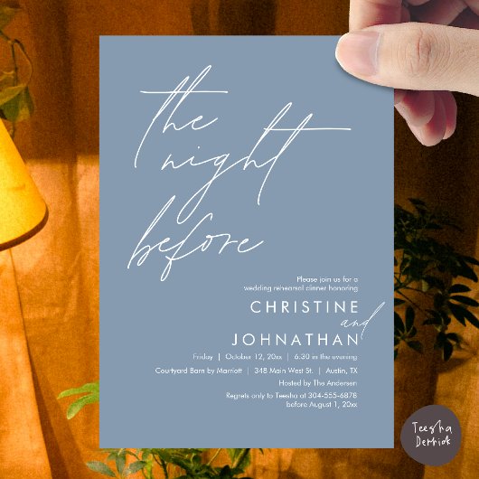 Die Nacht vor dem romantischen Hochzeitsessen Prob Einladung