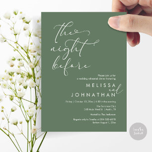 Die Nacht vor dem romantischen Hochzeitsessen Prob Einladung