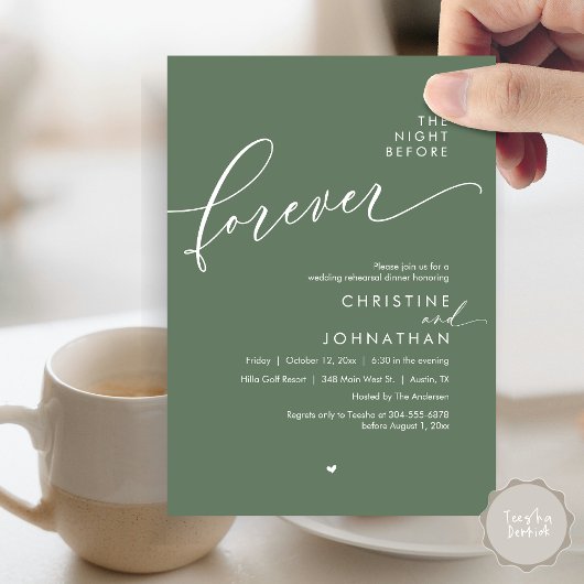 Die Nacht vor dem romantischen Hochzeitsessen Prob Einladung