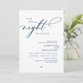 Die Nacht vor dem romantischen Hochzeitsessen Prob Einladung (Stehend Vorderseite)