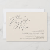 Die Nacht vor dem romantischen Hochzeitsessen Prob Einladung (Vorderseite)
