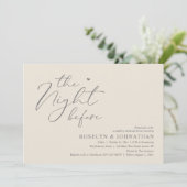 Die Nacht vor dem romantischen Hochzeitsessen Prob Einladung (Stehend Vorderseite)