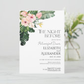 Die Nacht vor dem tropischen Palm-Probe-Dinner Einladung (Stehend Vorderseite)