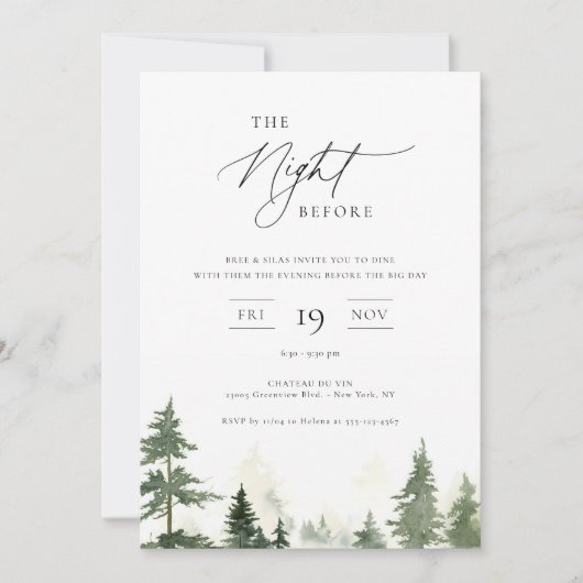 Die Nacht vor den wilden Pinienwäldern Einladung (Vorderseite)