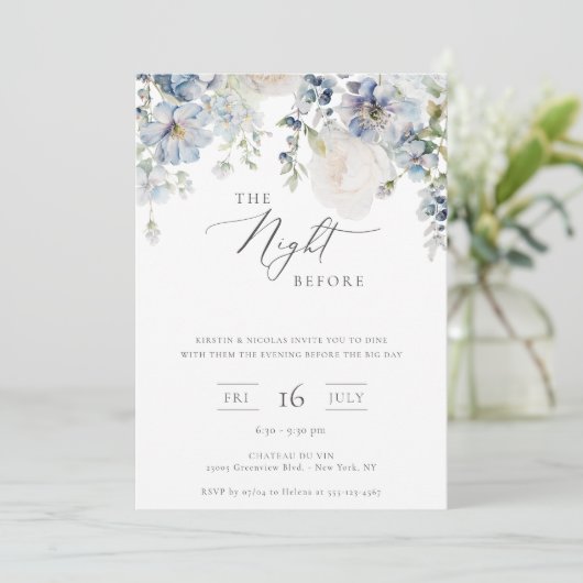 Die Nacht vor der blauen Blüte Einladung (Stehend Vorderseite)