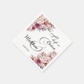 Die Nacht vor der dusty Pink Boho Blumenhochzeit Serviette (Ecke)