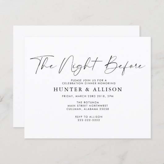 Die Nacht vor der Einladung (Vorne/Hinten)