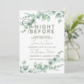 Die Nacht vor der Eukalyptus-Hochzeit-Probe Einladung (Stehend Vorderseite)