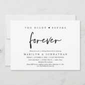 Die Nacht vor der Ewigkeit, Hochzeitsessen Probe Einladung (Vorderseite)