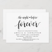 Die Nacht vor der Ewigkeit, Hochzeitsessen Probe Einladung (Vorne/Hinten)