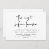 Die Nacht vor der Ewigkeit, Hochzeitsessen Probe Einladung (Vorne/Hinten)