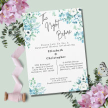 Die Nacht vor der floralen Hochzeitsprobe Dinner