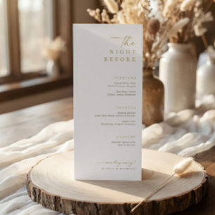 Die Nacht vor der goldenen Hochzeitsprobe-Dinner Menükarte