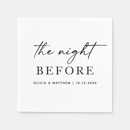 Die Nacht vor der Hochzeit Probe Abendessen. Moder Serviette (Vorderseite)