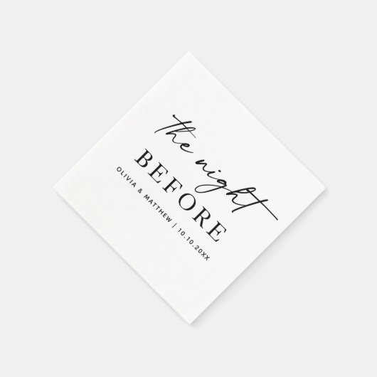 Die Nacht vor der Hochzeit Probe Abendessen. Moder Serviette (Ecke)