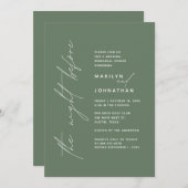 Die Nacht vor der Hochzeit Probe Abendessen Party  Einladung (Vorne/Hinten)