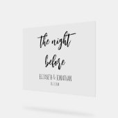 Die Nacht vor der Hochzeit Probe Dinner Acrylschild (Winkel)