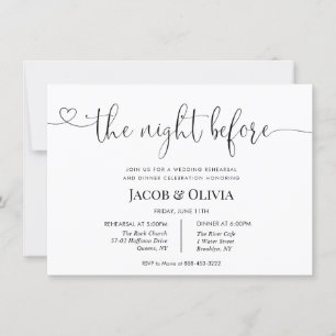 Die Nacht vor der Hochzeit Probe Dinner Einladung