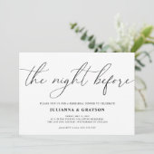 Die Nacht vor der Hochzeit Probe Dinner Einladung (Stehend Vorderseite)