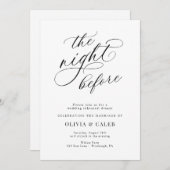 Die Nacht vor der Hochzeit Probe Dinner Einladung (Vorne/Hinten)