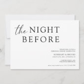 Die Nacht vor der Hochzeit Probe Dinner Invitati Einladung (Vorderseite)