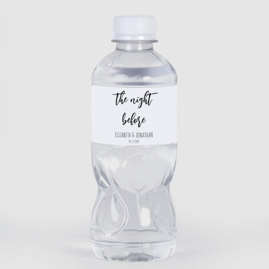 Die Nacht vor der Hochzeit Probe Dinner Wasserflaschenetikett
