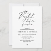 Die Nacht vor der Hochzeit Romantisches Probedinne Einladung (Vorderseite)