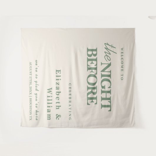 Die Nacht vor der Hochzeit signieren Sage grüner H Wandteppich (Vorderseite (Horizontal))