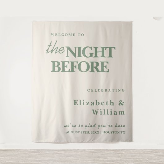 Die Nacht vor der Hochzeit signieren Sage grüner H Wandteppich (Vorderseite)