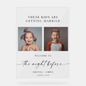 Die Nacht vor der Hochzeit von Fotos der Kindheit Acrylschild (Vorderseite)