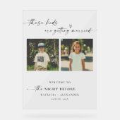 Die Nacht vor der Hochzeit von Fotos der Kindheit Acrylschild (Vorderseite)